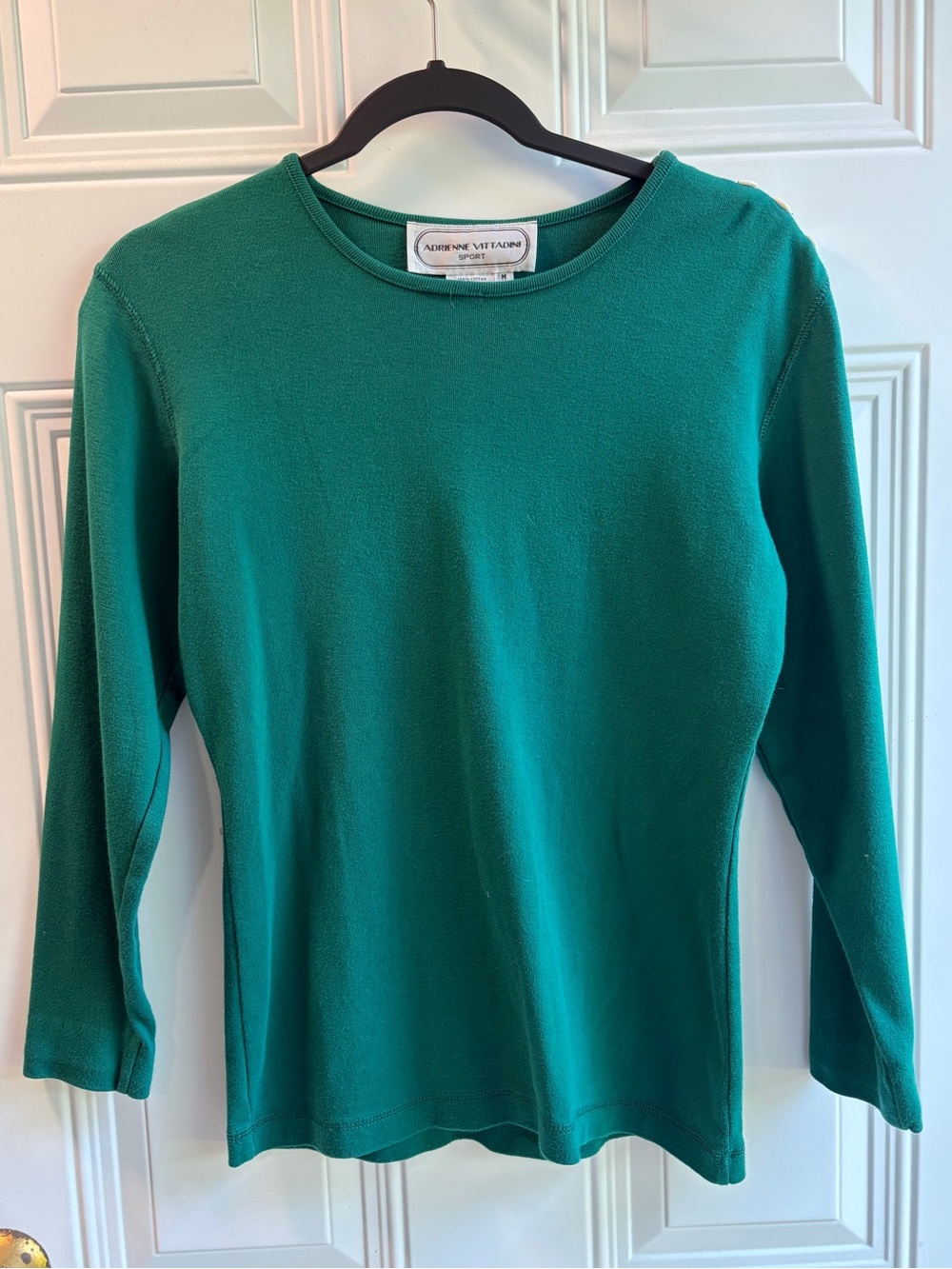 Adrienne Vittadini Teal Green Crewneck Sweater